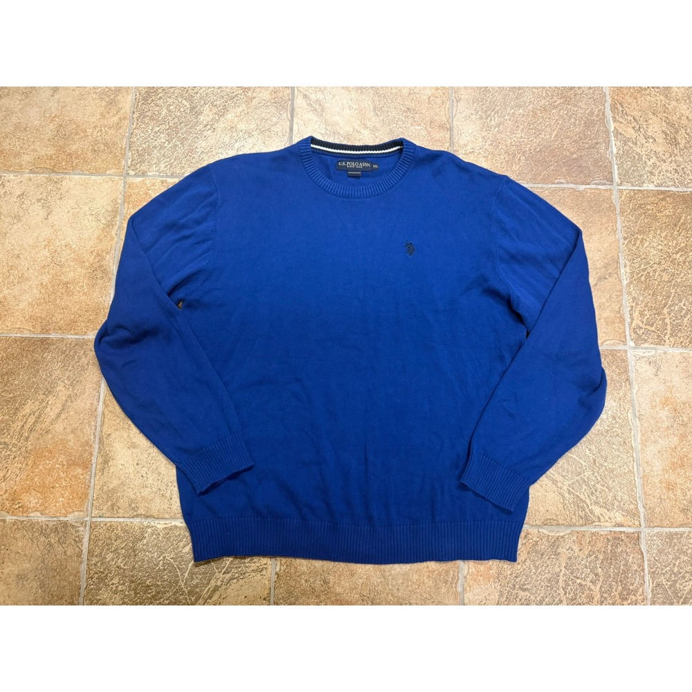 US Polo Assn Mens XXL Royal Blue Crewneck Sweater Long Sleeve Embroidered Logo